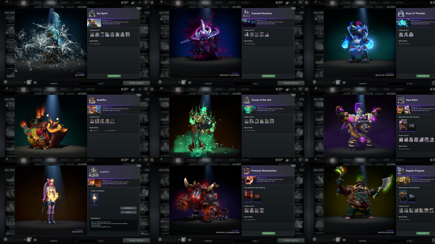 Archon V | MMR: 2921 - Behavior: 12000 | Battlepass: TI6, TI7, TI10, TI11 | 16,722 Hours Played & 10,180 Matches Played | 10 Exclusive Arcanas | 6 Latest Personas | Tons of Collector's Cache and Items | Trophy Level: 613 | Full Access