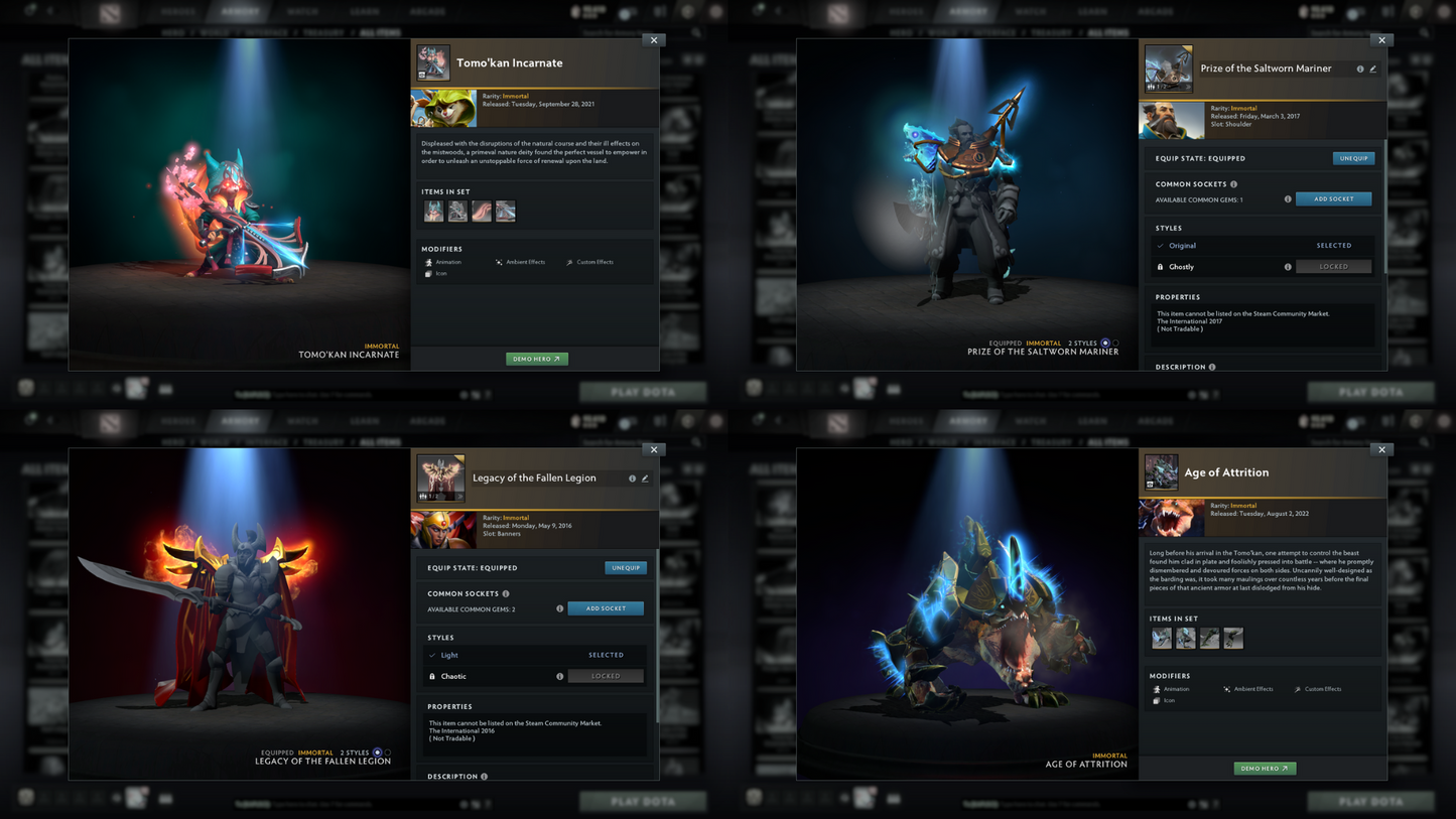 Archon V | MMR: 2921 - Behavior: 12000 | Battlepass: TI6, TI7, TI10, TI11 | 16,722 Hours Played & 10,180 Matches Played | 10 Exclusive Arcanas | 6 Latest Personas | Tons of Collector's Cache and Items | Trophy Level: 613 | Full Access