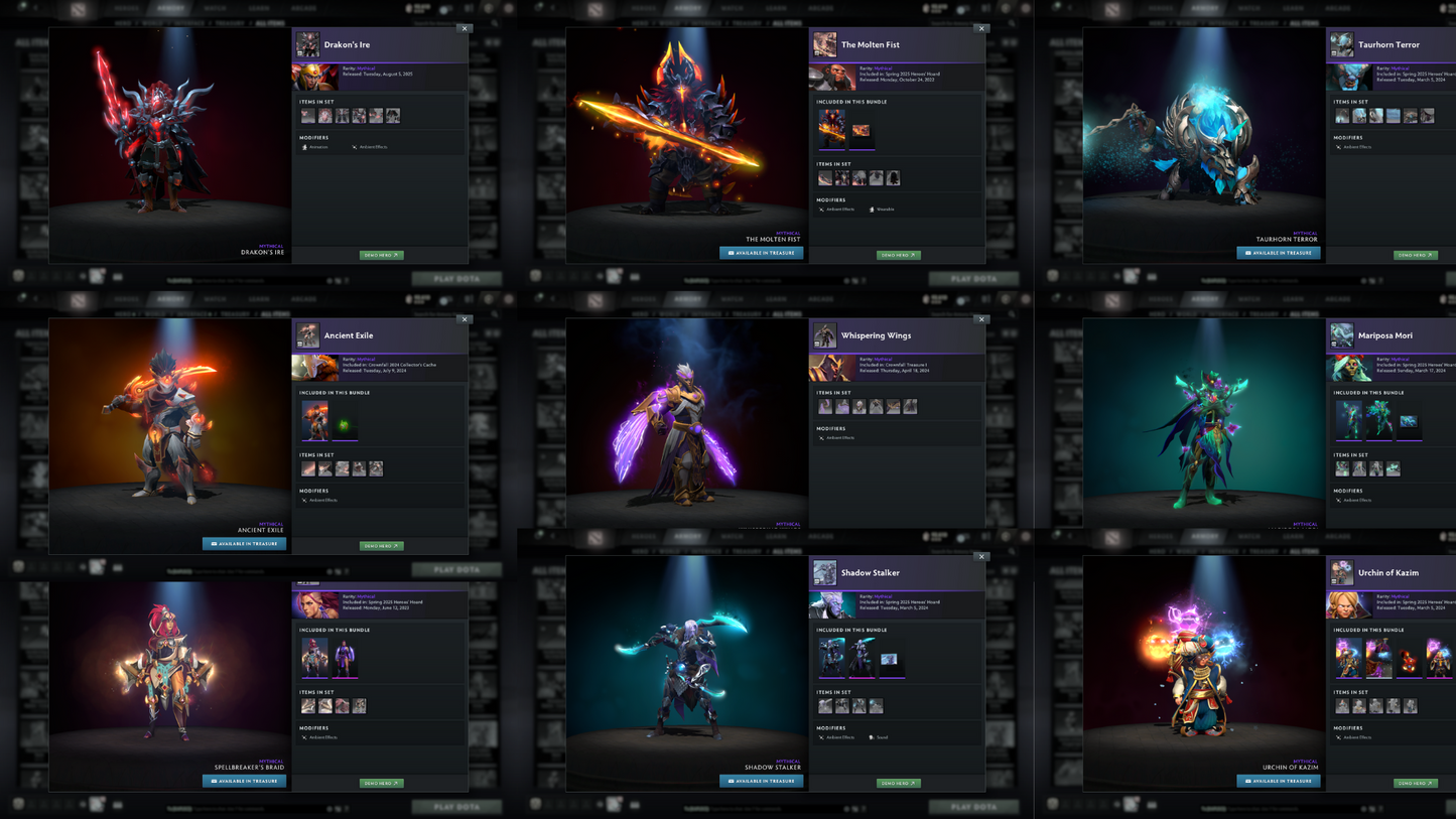Archon V | MMR: 2921 - Behavior: 12000 | Battlepass: TI6, TI7, TI10, TI11 | 16,722 Hours Played & 10,180 Matches Played | 10 Exclusive Arcanas | 6 Latest Personas | Tons of Collector's Cache and Items | Trophy Level: 613 | Full Access