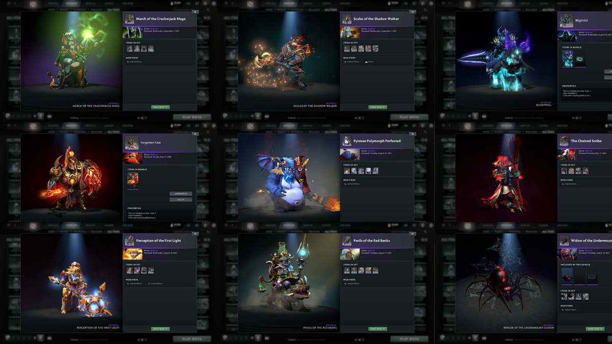 Archon II | MMR: 2476 - Behavior: 11594 | Battlepass: Nemestice, TI11 | Arcanas: Spectre, Faceless Void, Razor, Lina | Personas: Dark Artistry Invoker, DK, PA, CM, Mirana | Many Cache Sets & Items Inside | Full Access