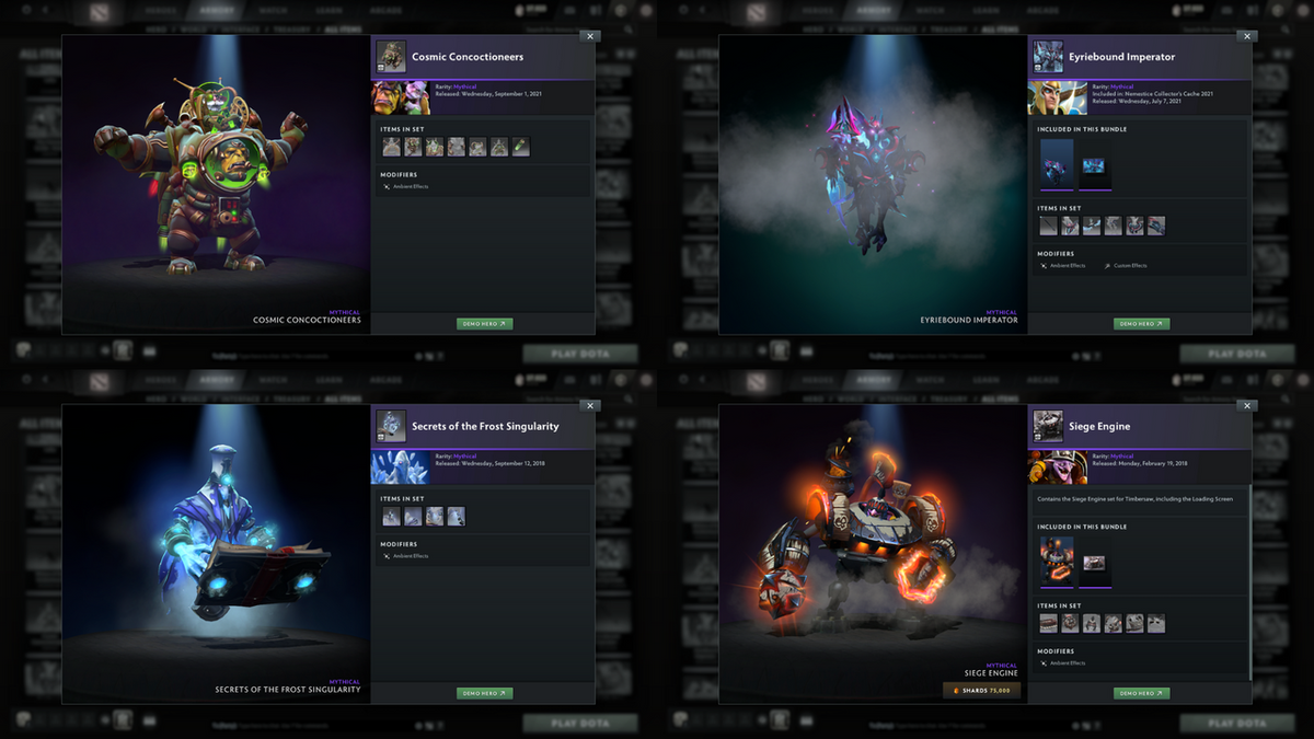 Archon II | MMR: 2476 - Behavior: 11594 | Battlepass: Nemestice, TI11 | Arcanas: Spectre, Faceless Void, Razor, Lina | Personas: Dark Artistry Invoker, DK, PA, CM, Mirana | Many Cache Sets & Items Inside | Full Access