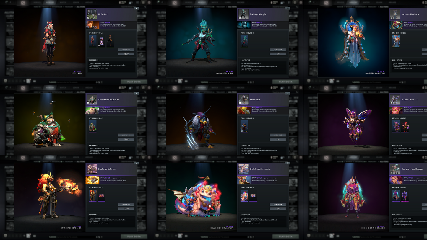 Archon V | MMR: 2921 - Behavior: 12000 | Battlepass: TI6, TI7, TI10, TI11 | 16,722 Hours Played & 10,180 Matches Played | 10 Exclusive Arcanas | 6 Latest Personas | Tons of Collector's Cache and Items | Trophy Level: 613 | Full Access
