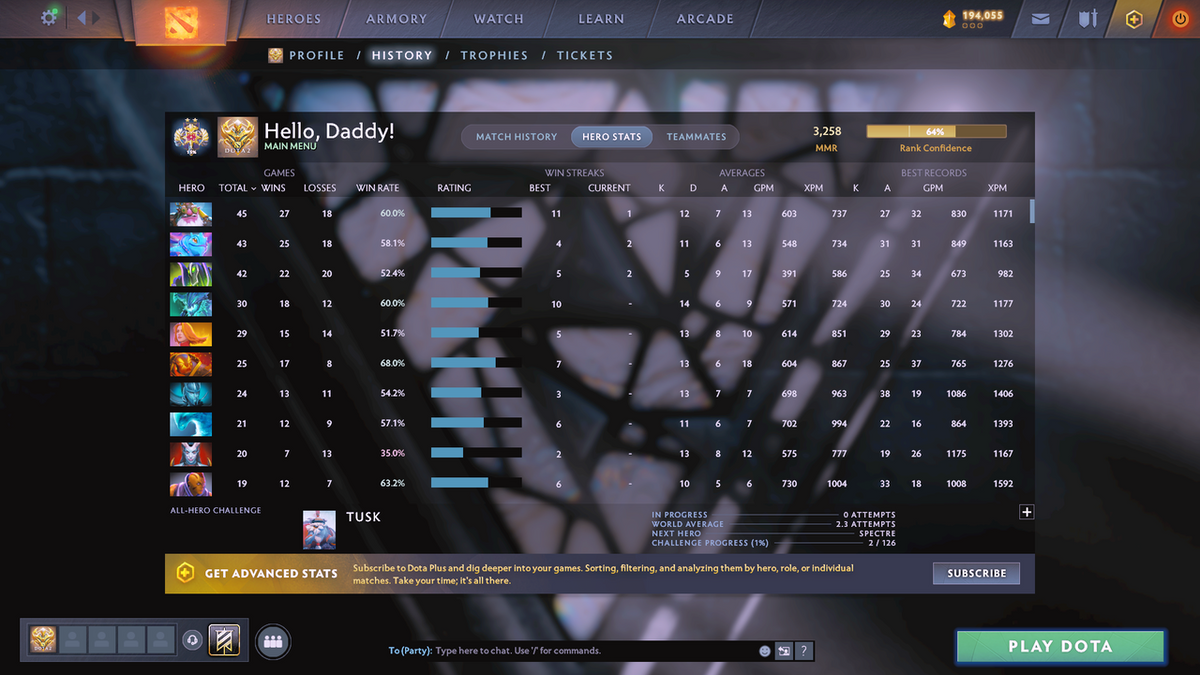 Legend II | MMR 3258 | Behavior 11265 | SF, LINA, RUBICK ARCANA + PA PERSONA | MANY IMMORTALS INCLUDING AM GOLDEN BASHERS!!