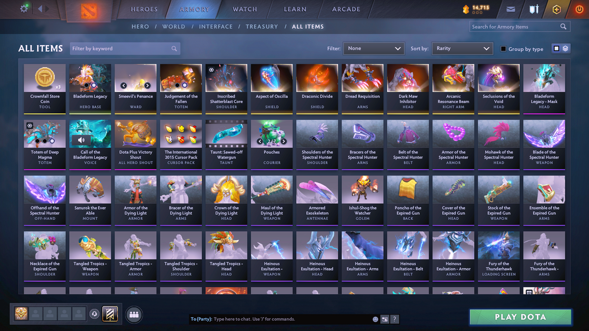 Divine I | MMR 4647 | Behavior 9551 | Hours Played 2272 | Mainpool | Juggernaut Arcana | Fully Stacked with Immortals and Sets!!