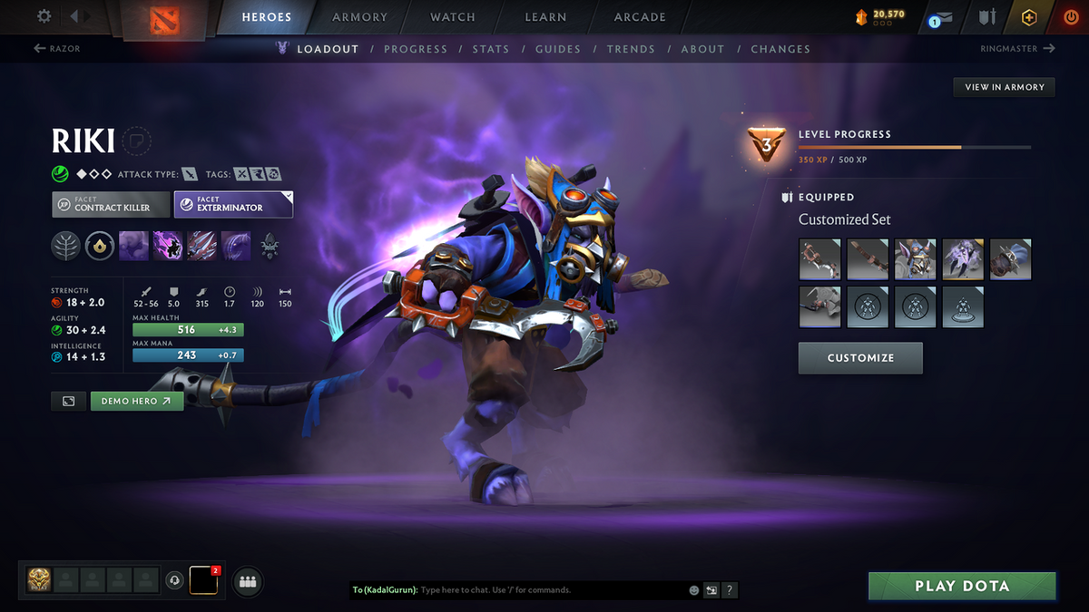 Guardian II | MMR 917 | Behavior 9014 | x138 MMR DD TOKENS | Rubick Arcana | Fully Stacked with Immortals & Exclusive Sets!!!