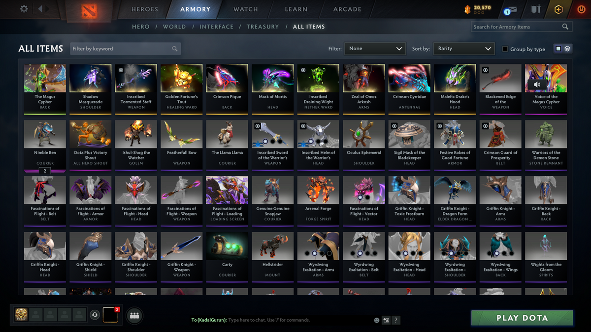 Guardian II | MMR 917 | Behavior 9014 | x138 MMR DD TOKENS | Rubick Arcana | Fully Stacked with Immortals & Exclusive Sets!!!