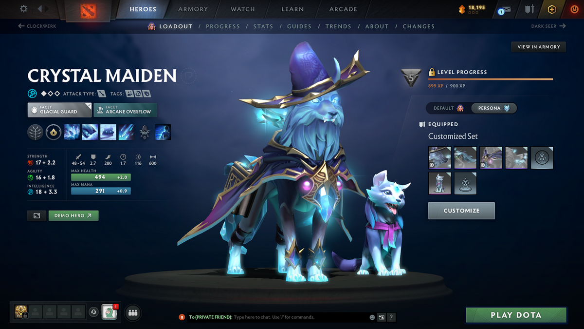 Herald IV | MMR: 344 - Behavior Score: 7651 | 5564 Hours Played | Legion Commander Arcana | Crystal Maiden Latest Persona | Recent Cache Sets | Many Immortals Inside | Mainpool | Trophy Level: 241 | Full Access