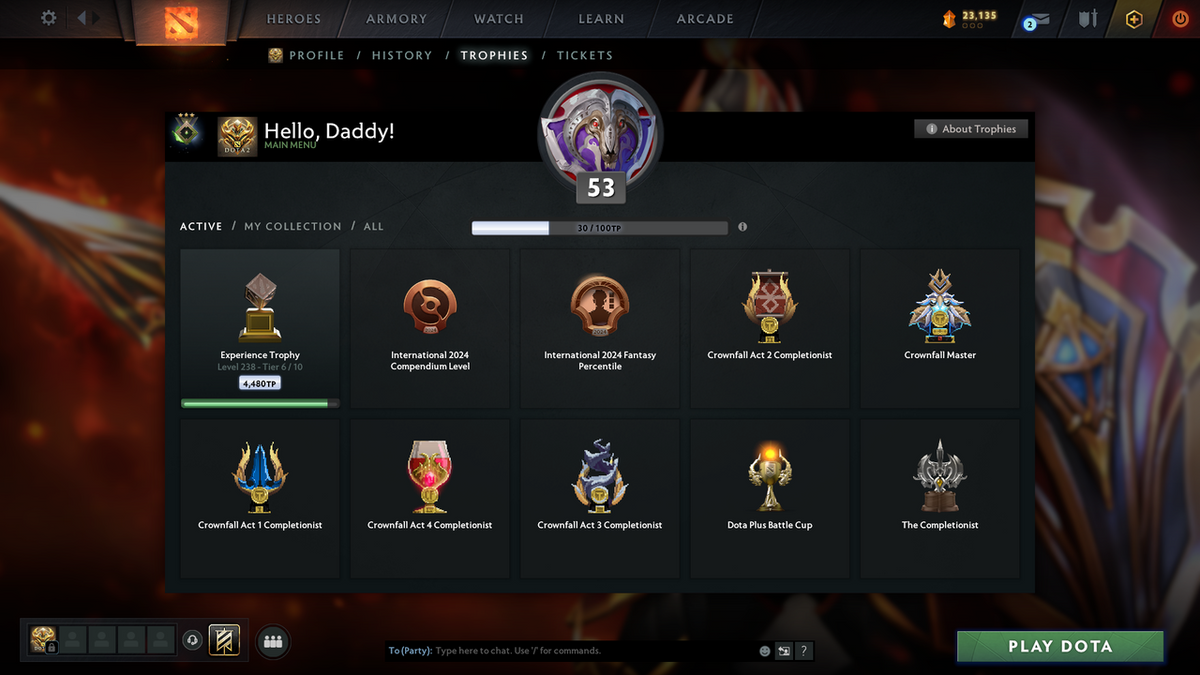Herald III | MMR: 199 - Behavior Score: 6530 | 1729 Hours Played | Juggernaut Arcana | Crystal Maiden & Mirana Persona | Complete 10th Anniversary Sets | Many Immortals Inside | Mainpool | Trophy Level: 238 | Full Access