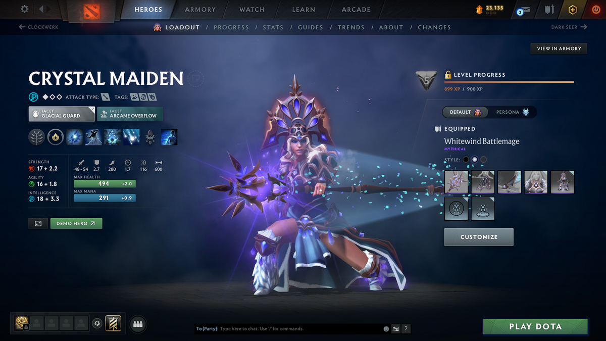 Herald III | MMR: 199 - Behavior Score: 6530 | 1729 Hours Played | Juggernaut Arcana | Crystal Maiden & Mirana Persona | Complete 10th Anniversary Sets | Many Immortals Inside | Mainpool | Trophy Level: 238 | Full Access