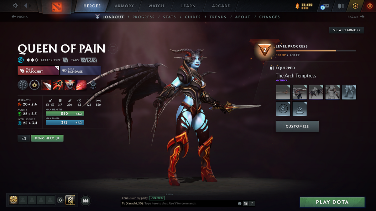 Immortal | MMR: 7034 - Behavior: 9700 | Many Sets inside | Full Access | Mainpool | Trophy Level: 91