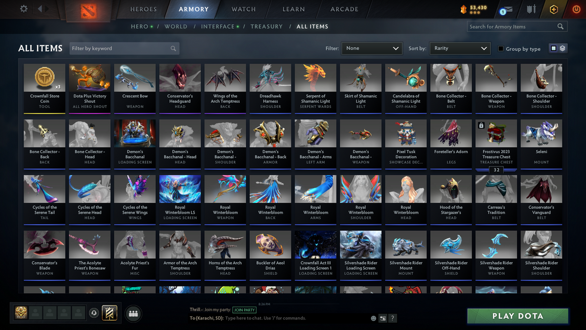 Immortal | MMR: 7034 - Behavior: 9700 | Many Sets inside | Full Access | Mainpool | Trophy Level: 91