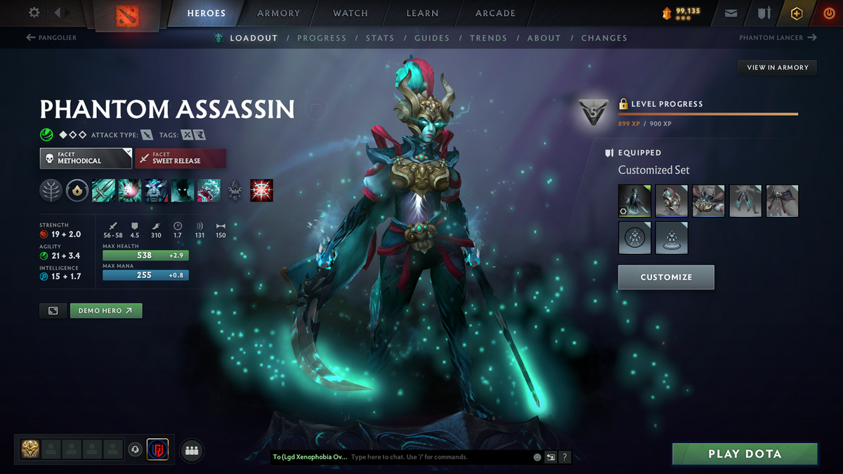 Ancient III | MMR 4100 | Behavior 11953 | Phantom Assassin Arcana | Fully Stacked with Immortals and Exclusive Sets | Full Access | Trophy Level: 161