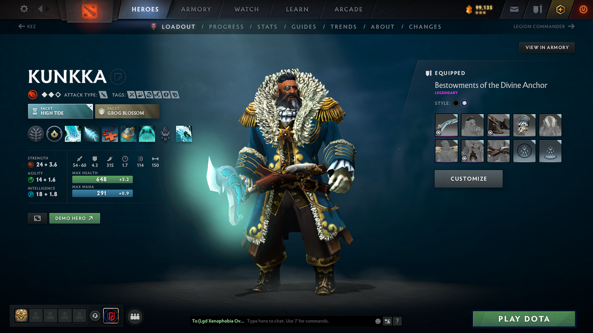 Ancient III | MMR 4100 | Behavior 11953 | Phantom Assassin Arcana | Fully Stacked with Immortals and Exclusive Sets | Full Access | Trophy Level: 161