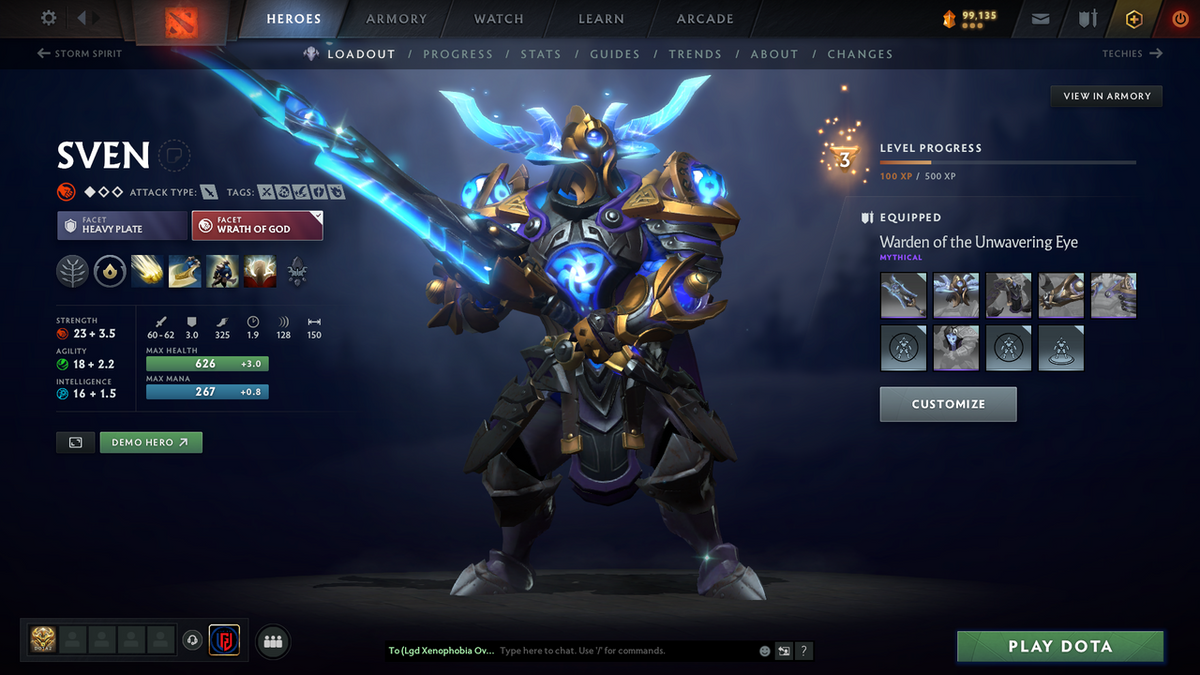 Ancient III | MMR 4100 | Behavior 11953 | Phantom Assassin Arcana | Fully Stacked with Immortals and Exclusive Sets | Full Access | Trophy Level: 161