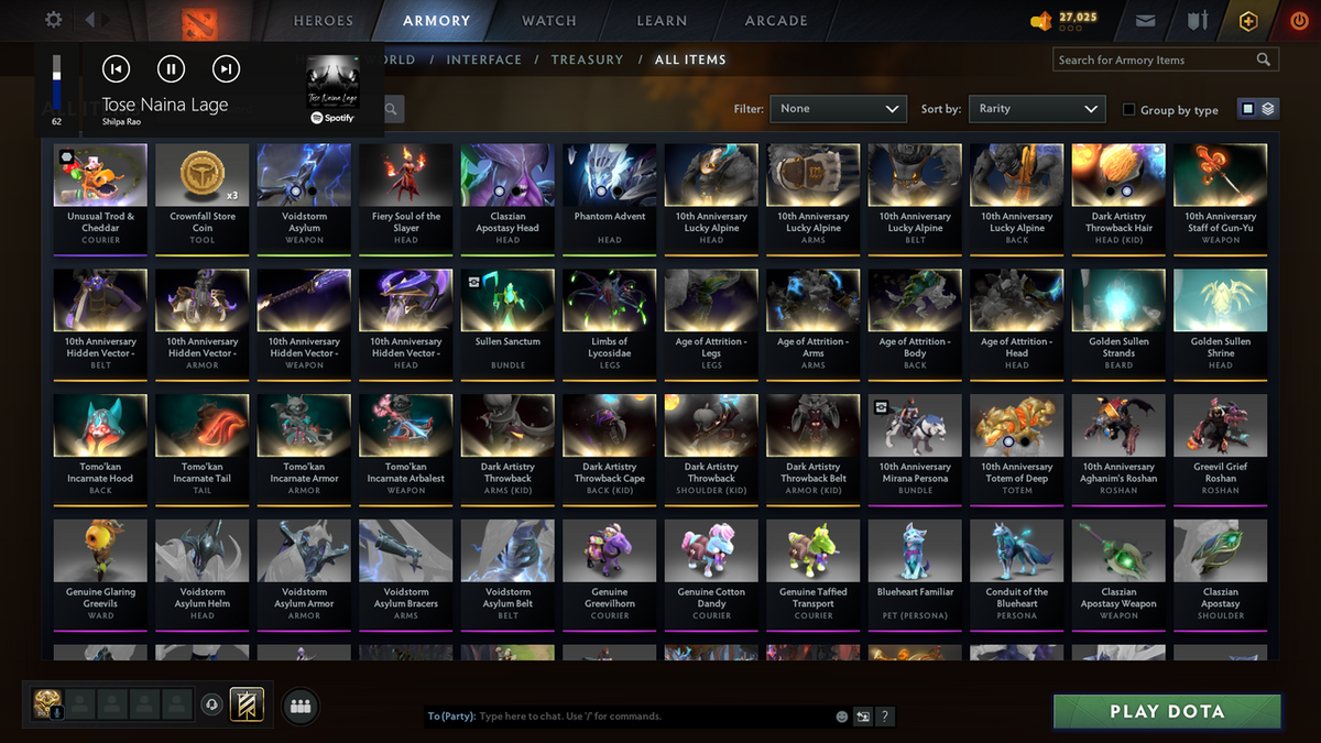 Archon II | MMR: 2476 - Behavior: 11594 | Battlepass: Nemestice, TI11 | Arcanas: Spectre, Faceless Void, Razor, Lina | Personas: Dark Artistry Invoker, DK, PA, CM, Mirana | Many Cache Sets & Items Inside | Full Access