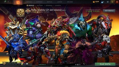 Legend IV | MMR 3619 | Behavior 10035 | x21 MMR DD TOKENS | Fully Stacked with Exclusive Sets | Trophy Level: 120 | Quick Find Match | Some Items Inside | Full Access
