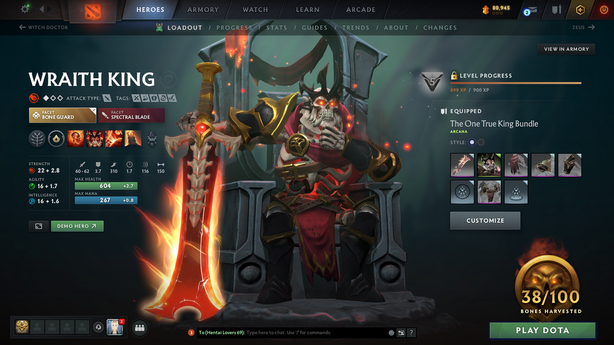 Legend II | MMR: 3084 - Behavior: 11752 | Battlepass: TI10, Nemestice | Arcanas - Spectre, Wraith King, Queen of Pain, Windranger, Juggernaut, Monkey King, Zeus | 5 Personas | Many Cache Sets | Trophy Level: 334 | Complete Access