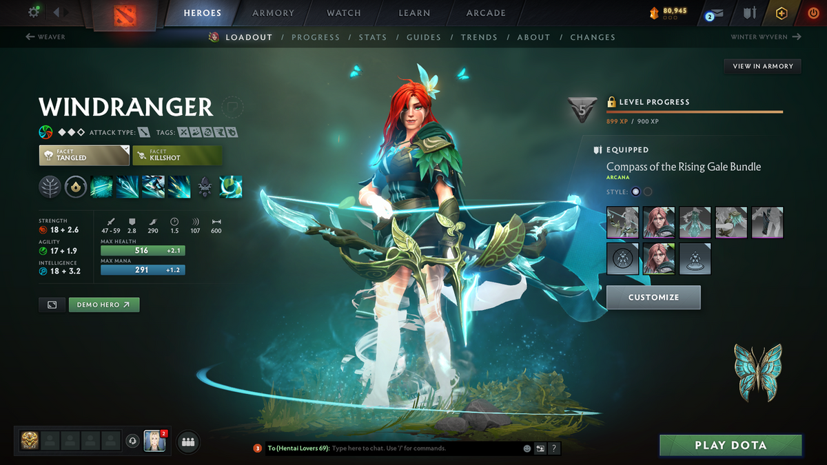 Legend II | MMR: 3084 - Behavior: 11752 | Battlepass: TI10, Nemestice | Arcanas - Spectre, Wraith King, Queen of Pain, Windranger, Juggernaut, Monkey King, Zeus | 5 Personas | Many Cache Sets | Trophy Level: 334 | Complete Access