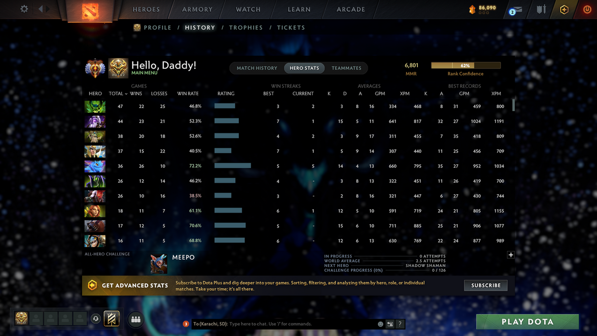 Immortal | MMR: 6801 - Behavior: 11949 | Decent Items Inside | Anti Mage's Golden Bashers | Many Immortals | Full Access | Mainpool | Trophy Level: 113