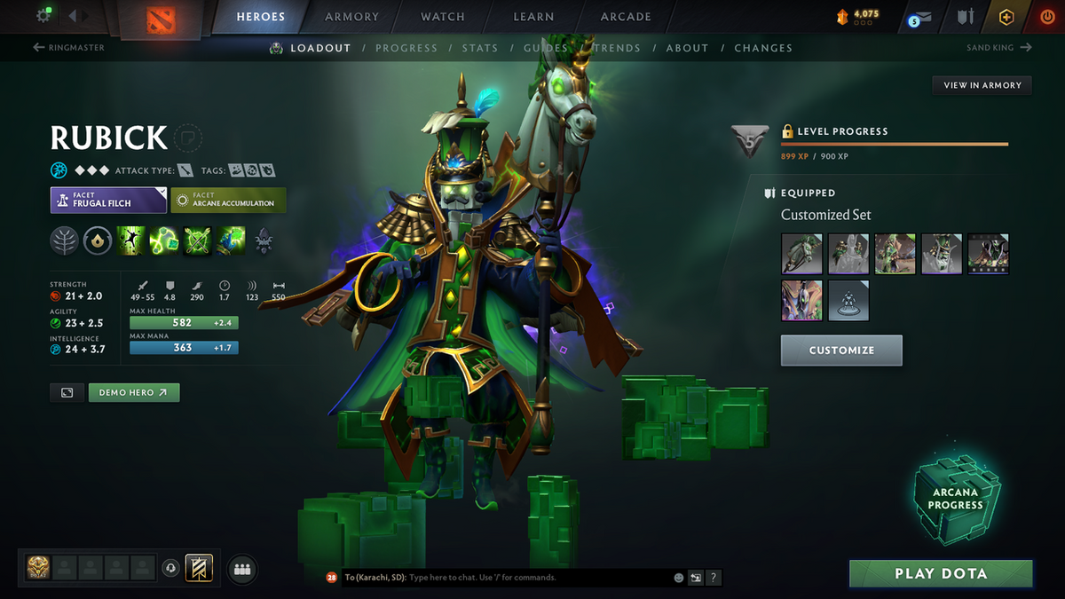 Crusader V | MMR: 2038 - Behavior Score: 12000 | 2 Arcanas: Lina & Rubick | Rare Cache Sets | Many Immortals Inside | Mainpool | Trophy Level: 253 | Full Access