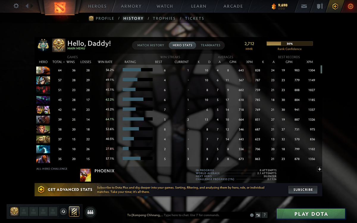 Archon II | MMR: 2712 - Behavior: 12000 | Juggernaut Arcana | Mirana Persona | Complete 10th Anniversary Sets | Many Expensive Immortals & Sets Inside | Full Access | Mainpool | Trophy Level: 218