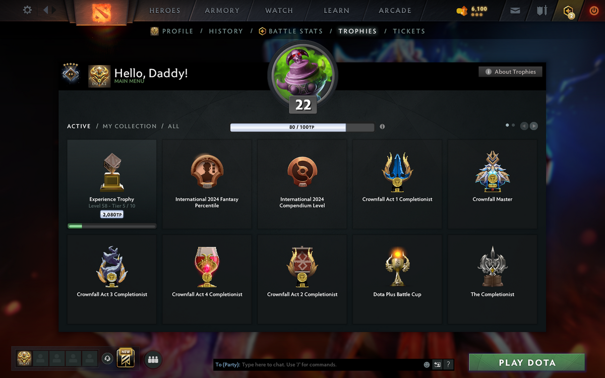Guardian V | MMR 1459 | Behavior 10053 | Trophy Level: 58 | Quick Find Match | Some Items Inside | Full Access