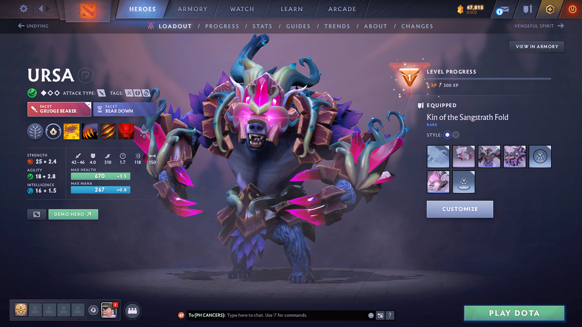 Legend I | MMR: 3108 - Behavior: 8795 | 3 Arcanas: Phantom Assassin, Legion Commander, Terrorblade | Many Cache Sets Inside | Many Immortals | Full Access | Mainpool | Trophy Level: 287+