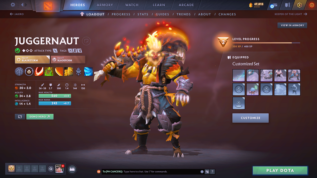 Legend I | MMR: 3108 - Behavior: 8795 | 3 Arcanas: Phantom Assassin, Legion Commander, Terrorblade | Many Cache Sets Inside | Many Immortals | Full Access | Mainpool | Trophy Level: 287+