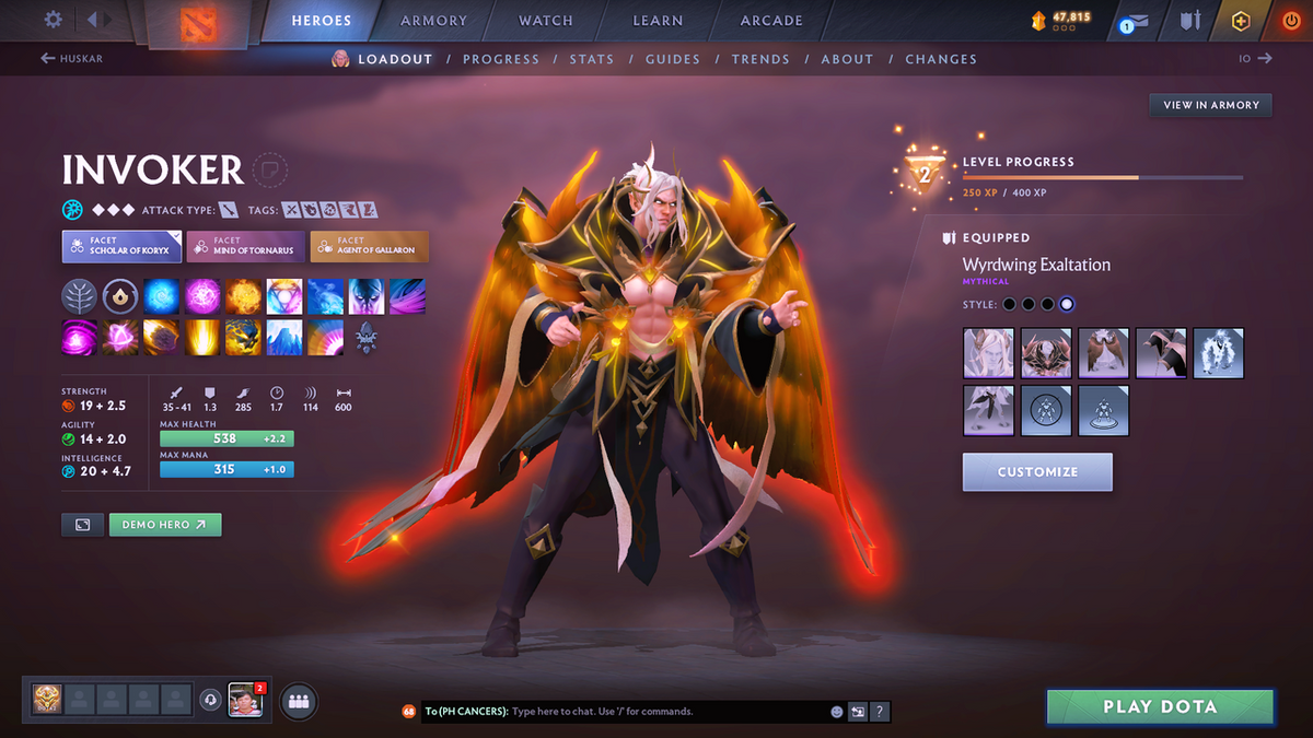 Legend I | MMR: 3108 - Behavior: 8795 | 3 Arcanas: Phantom Assassin, Legion Commander, Terrorblade | Many Cache Sets Inside | Many Immortals | Full Access | Mainpool | Trophy Level: 287+