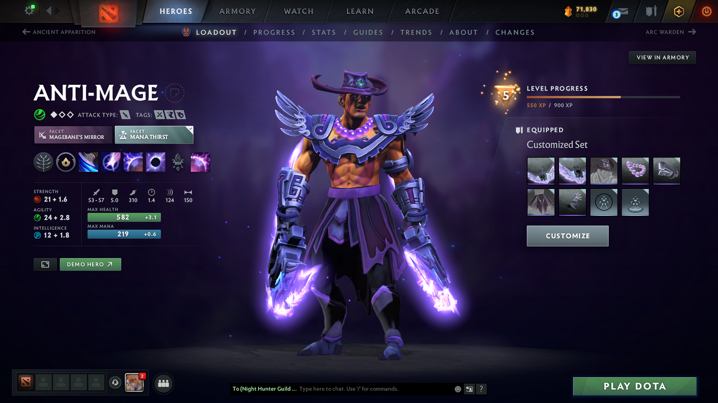 Crusader I | MMR: 1464 - Behavior: 11850 | Mainpool Account | 42 Trophy Level | Quick Find Match | Some Items Inside | Full Access