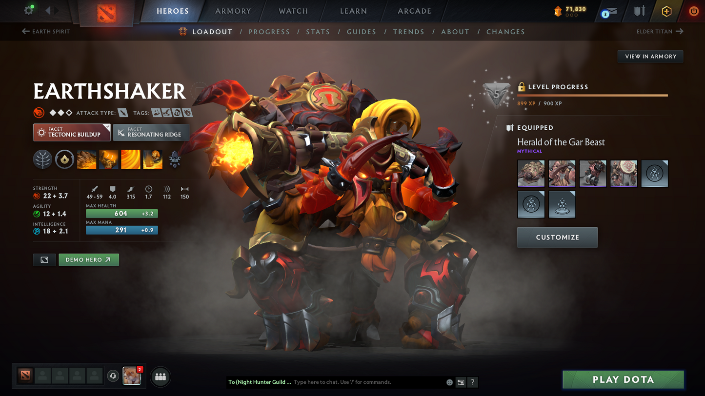 Crusader I | MMR: 1464 - Behavior: 11850 | Mainpool Account | 42 Trophy Level | Quick Find Match | Some Items Inside | Full Access