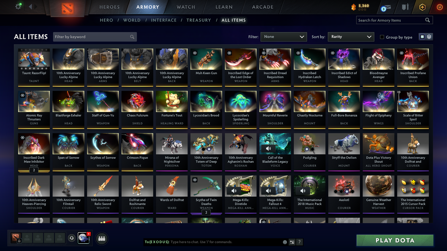 Legend II | MMR: 3028 - Behavior Score: 7065 | Slark Complete Set | Many Immortals Inside | MuhKeen Gun | Mirana Persona | Full Access