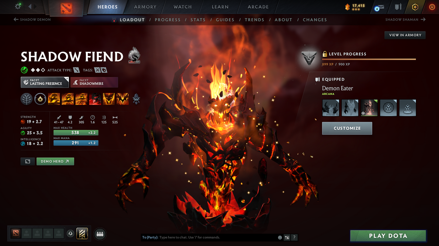 Archon III | MMR: 2537 - Behavior Score: 8786 | Shadow Fiend Arcana | Necro Immortals | Some Sets Inside | Mainpool Account | Trophy Level: 38