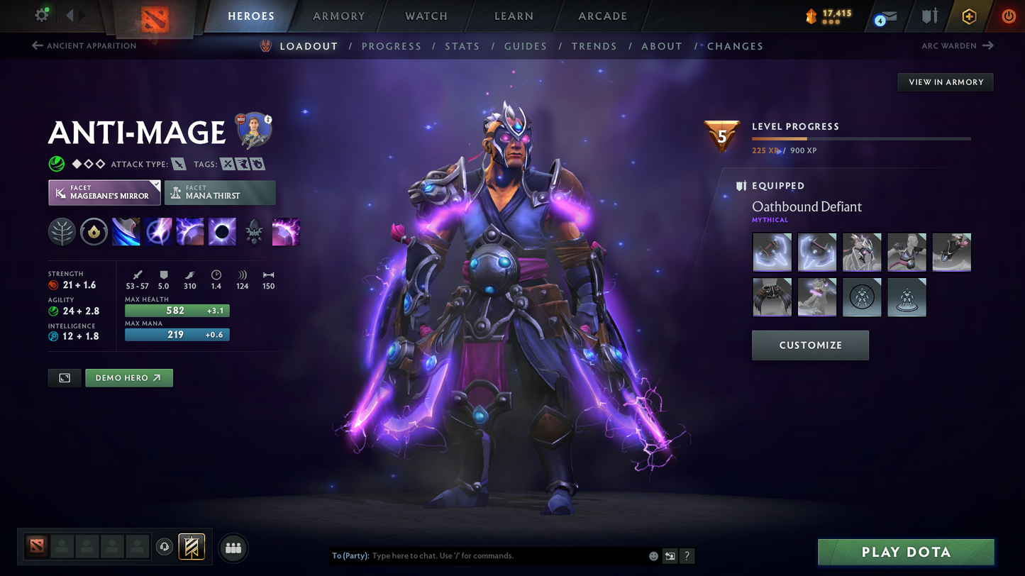 Archon III | MMR: 2537 - Behavior Score: 8786 | Shadow Fiend Arcana | Necro Immortals | Some Sets Inside | Mainpool Account | Trophy Level: 38