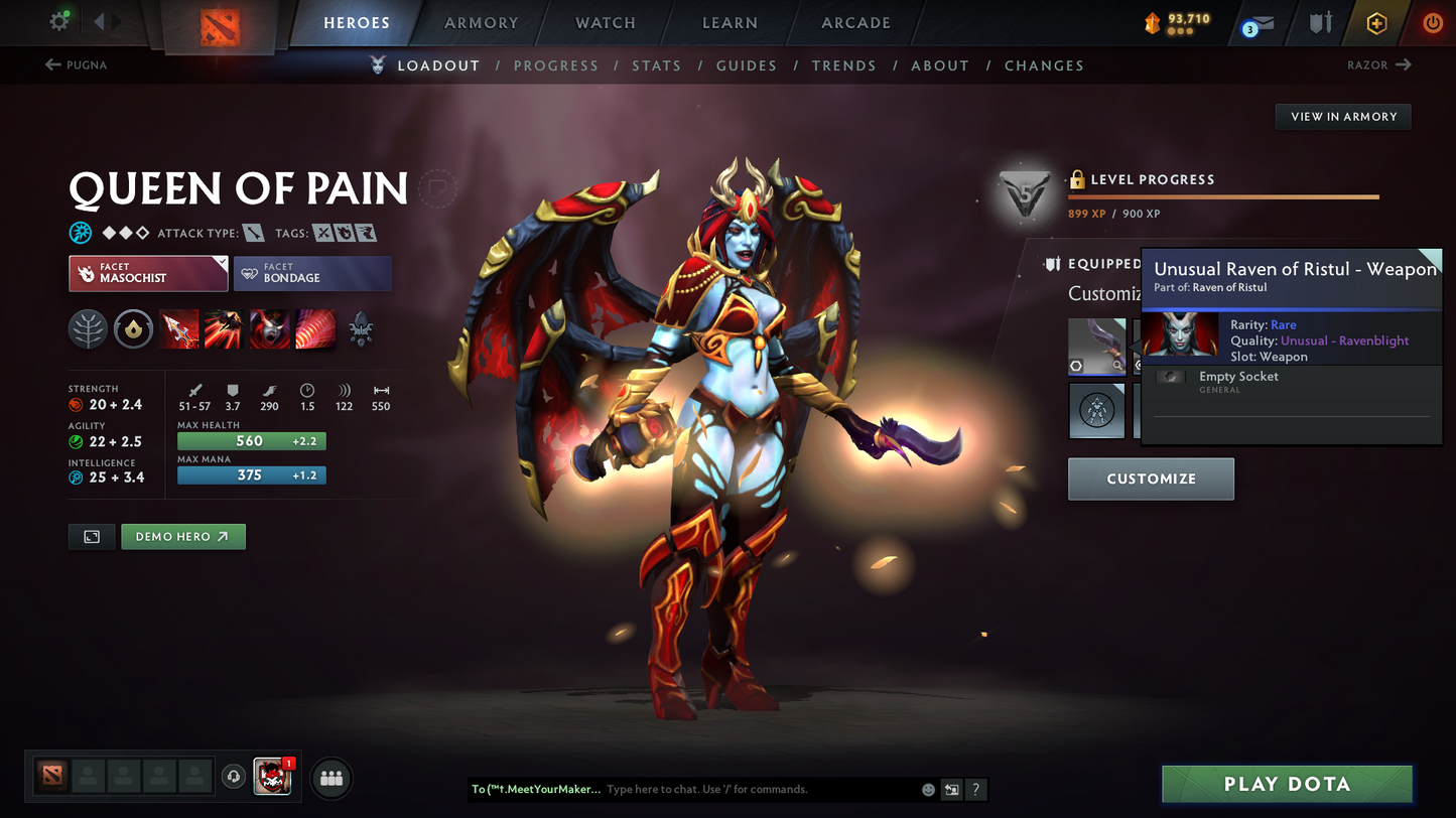 Guardian II | MMR: 916 - Behavior Score: 8643 | Queen of Pain: Unusual Raven of Ristul (Very Rare Item) | Many Immortals Inside | Full Access