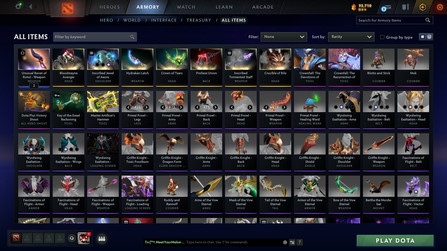 Guardian II | MMR: 916 - Behavior Score: 8643 | Queen of Pain: Unusual Raven of Ristul (Very Rare Item) | Many Immortals Inside | Full Access