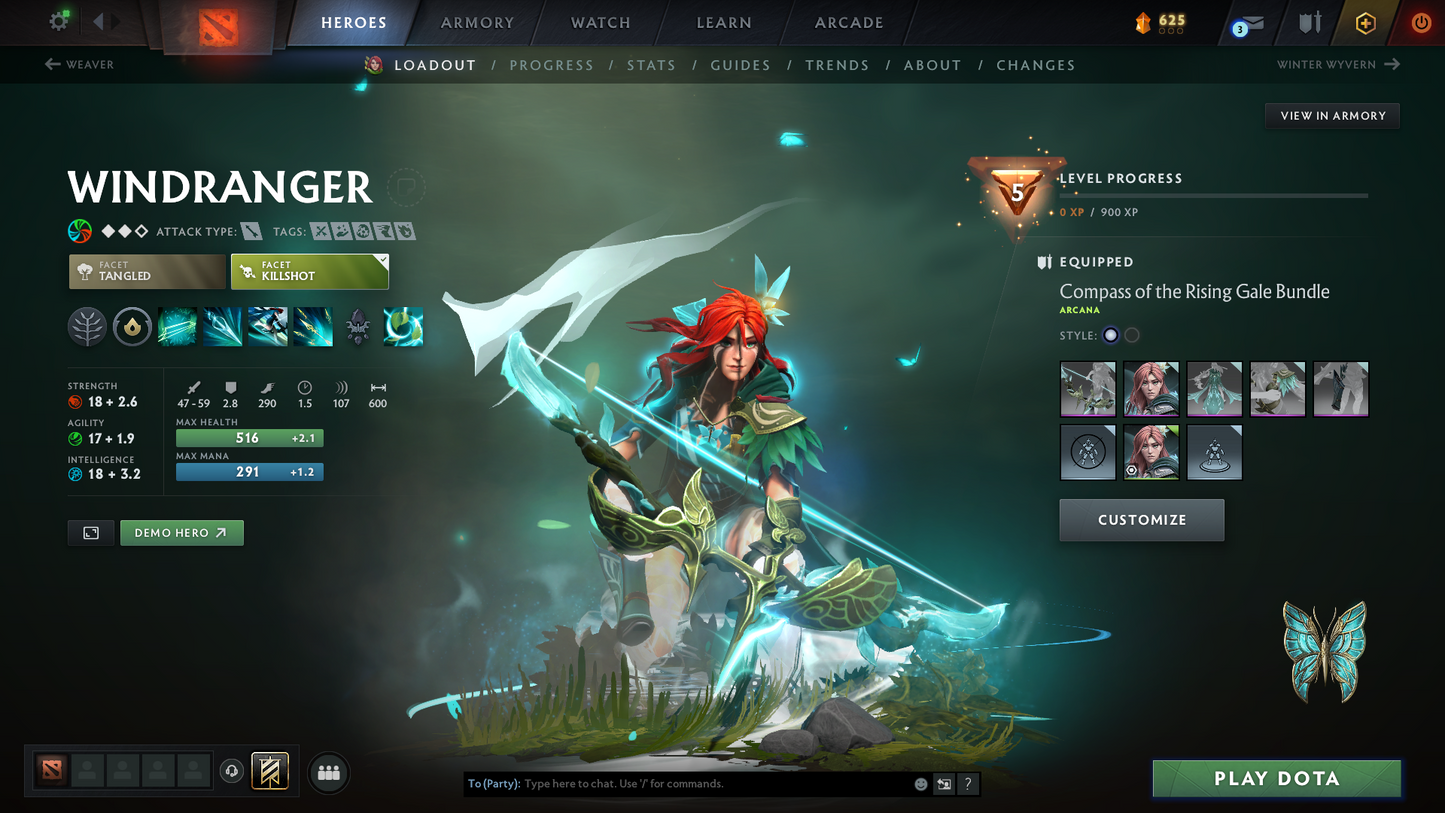 Immortal | MMR: 5842 - Behavior Score: 8395 | 4 Arcanas: Windranger, Lina, Legion, Juggernaut | Many Immortals Inside | Mainpool | Full Access | Trophy Level: 53