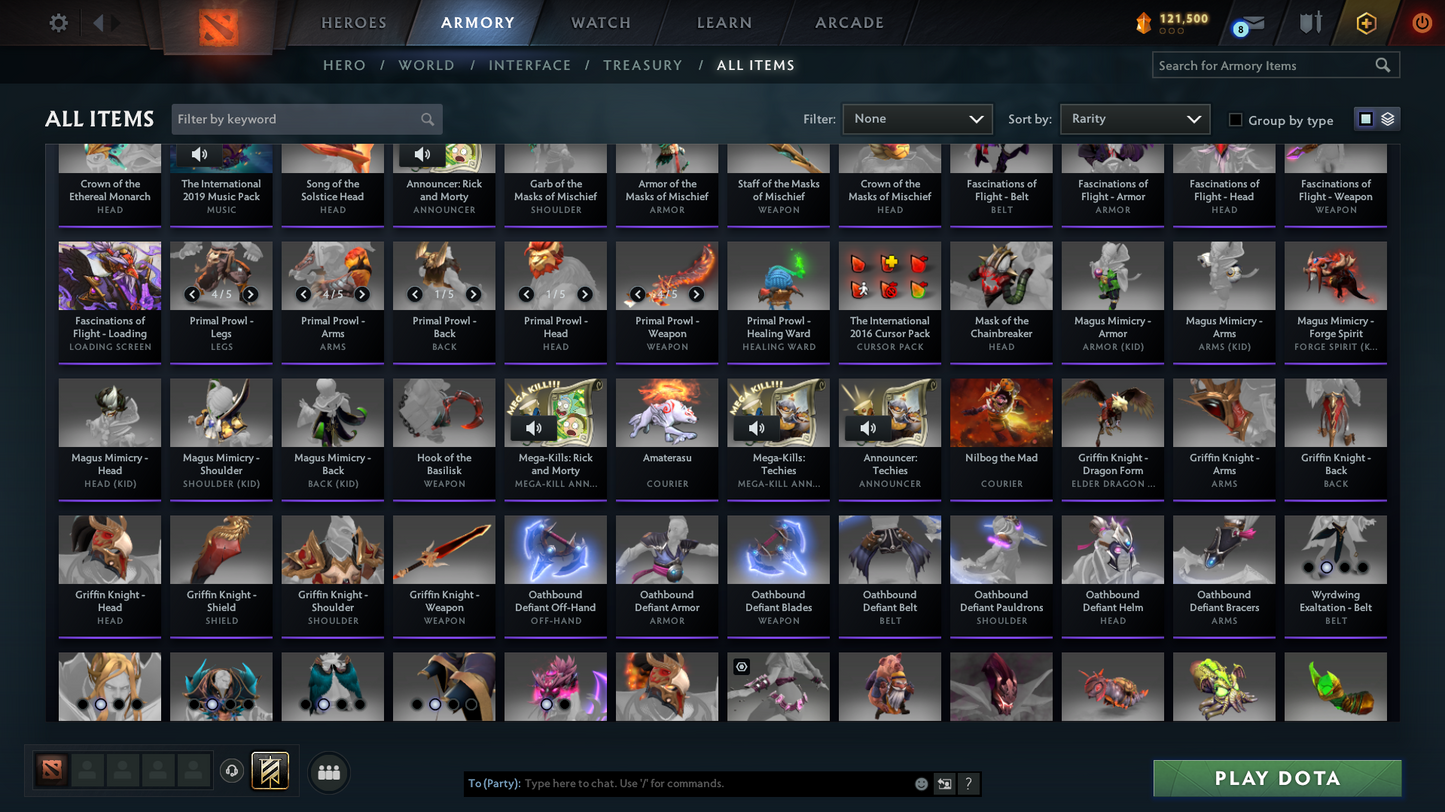 Archon III | MMR: 2729 - Behavior: 10830 | 49 Immortals | 2 Arcanas: Crystal Maiden & Rubick | Personas: Antimage & Invoker | Mainpool | Full Access | High Behavior Score