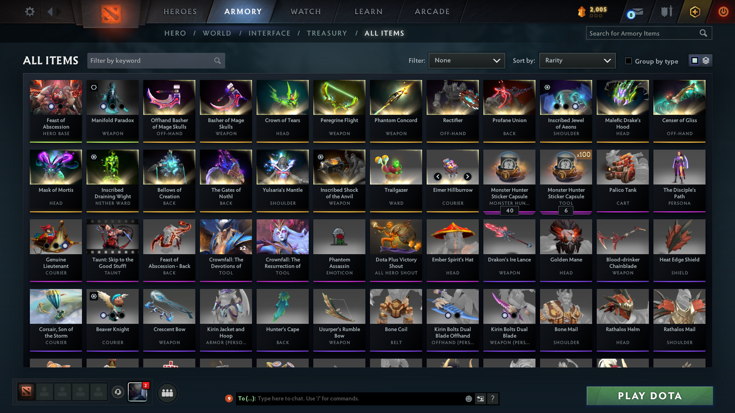 Divine II | MMR: 4788 | Behavior Score: 11892 | Mainpool Account | 3750 Hours | 2 Arcanas: Pa and Pudge | AM Persona | Full Access | Many Immortals
