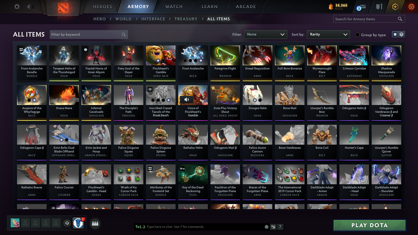 Legend V | Behavior Score: 12000 | 4 Arcanas: Lina, Terrorblade, Ogre, Crystal Maiden | Anti-Mage Persona | Many Immortals | Full Access | High Trophy Level | Mainpool | 2000 Hours