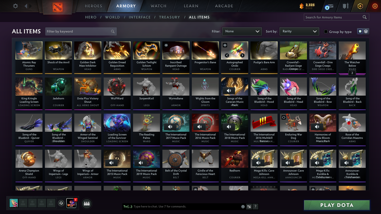 Divine V | Behavior Score: 10078 | Immortals Inside | Mainpool Account | Many Announcers | Hero Effigies | Items Inside | Fast Q