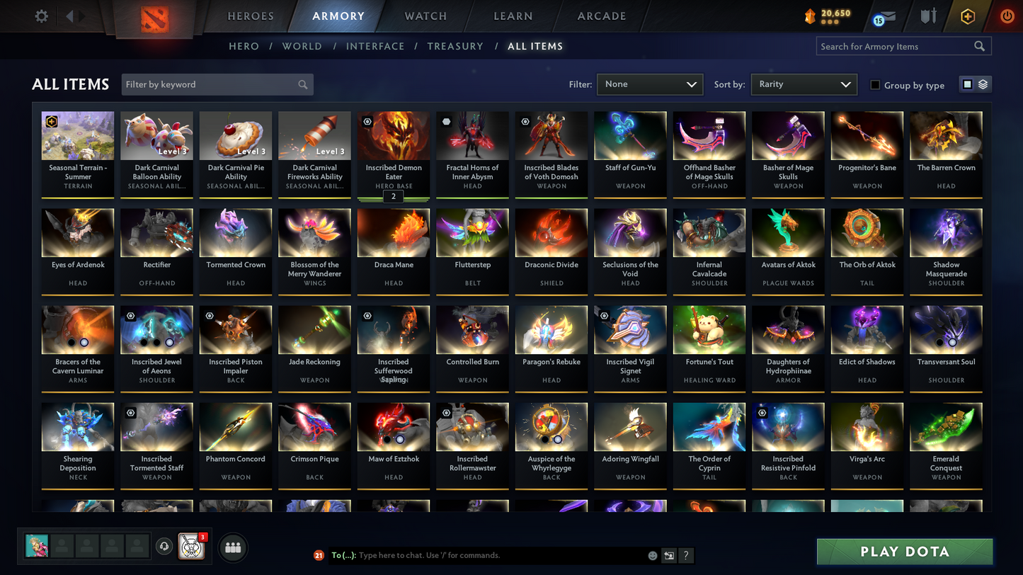 Legend II | Behavior Score: 11762 | Incomplete TI11 | 4 Arcanas: LC, 2x SF, TB | 7 Personas: CM, Pudge, Invo, Mirana, PA, AM, Primal | 56 Immortals | Stacked Account | Many Items | Mainpool | Trophy Level 80 | Full Access | Dota Plus Subscription Included