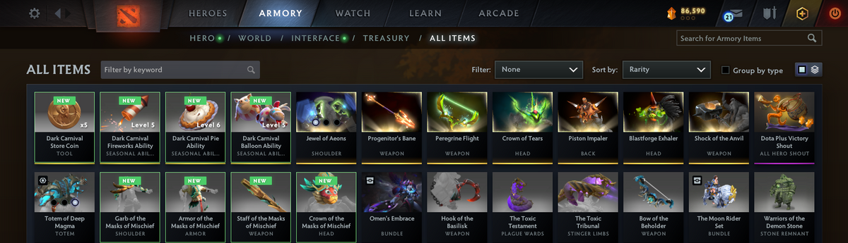 Divine I | MMR: 4750 | Behavior: 8324 | Immortals & Sets Inside | Trophy Level 50 | 2017 Account | 1300 Matches | 1300 Hours | Quick Find Game | 1-2 Min Queue | Perfect for Main