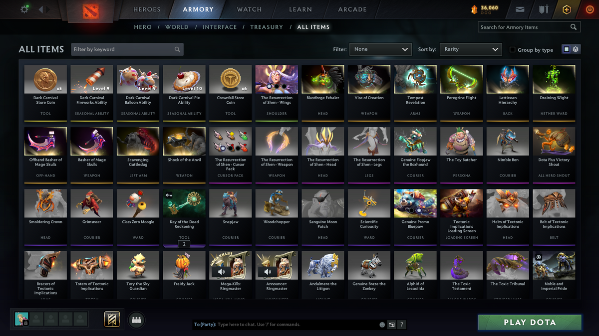 Immortal | 5855 | Behavior Score: 10017 | Vengeful Spirit Arcana | Pudge Persona | Many Immortals | Mainpool Account | 800 Hours | 2022 Account
