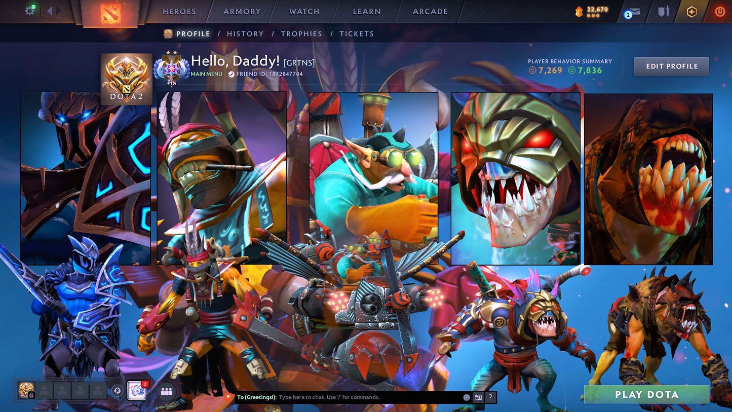 Ancient II | MMR 4036 | Behavior 7836 | Hours Played 367 | Mainpool | Fast Queue | Stacked with Many Sets!!!