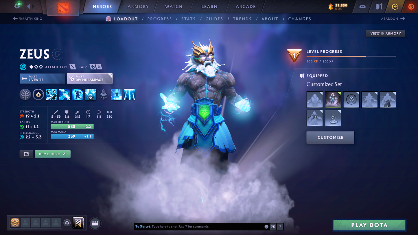 Guardian IV | MMR 1194 | Behavior 8821 | Zeus Arcana | Fully Stacked with Immortals and Exclusive Sets!!!