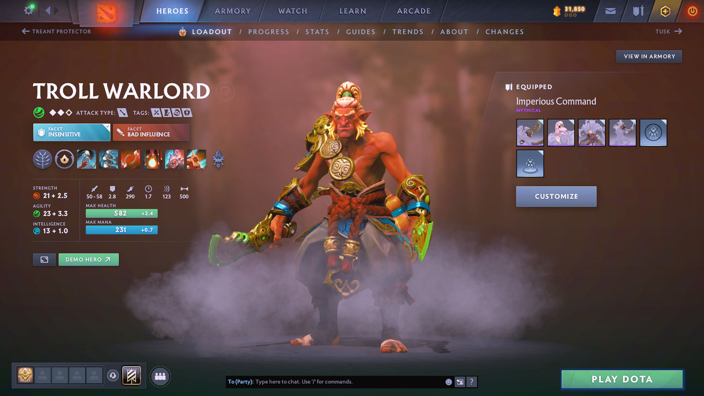 Guardian IV | MMR 1194 | Behavior 8821 | Zeus Arcana | Fully Stacked with Immortals and Exclusive Sets!!!