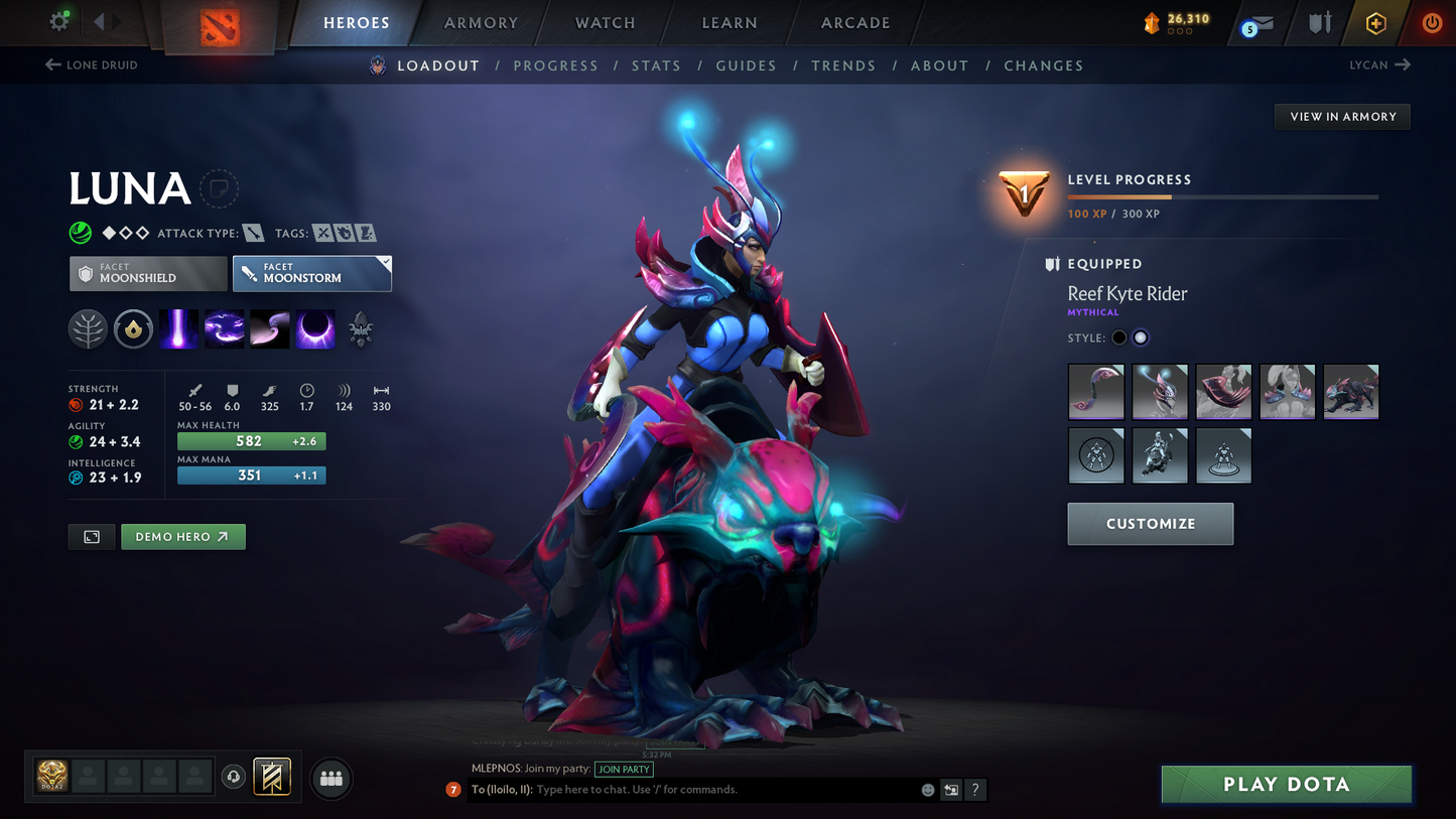 Guardian III | MMR: 1136 - Behavior Score: 12000 | 2 Arcanas: Phantom Assassin & Crystal Maiden | TI7's Reef's Edge Terrain | Many Immortals & Items Inside | Mainpool | Trophy Level: 233 | Full Access