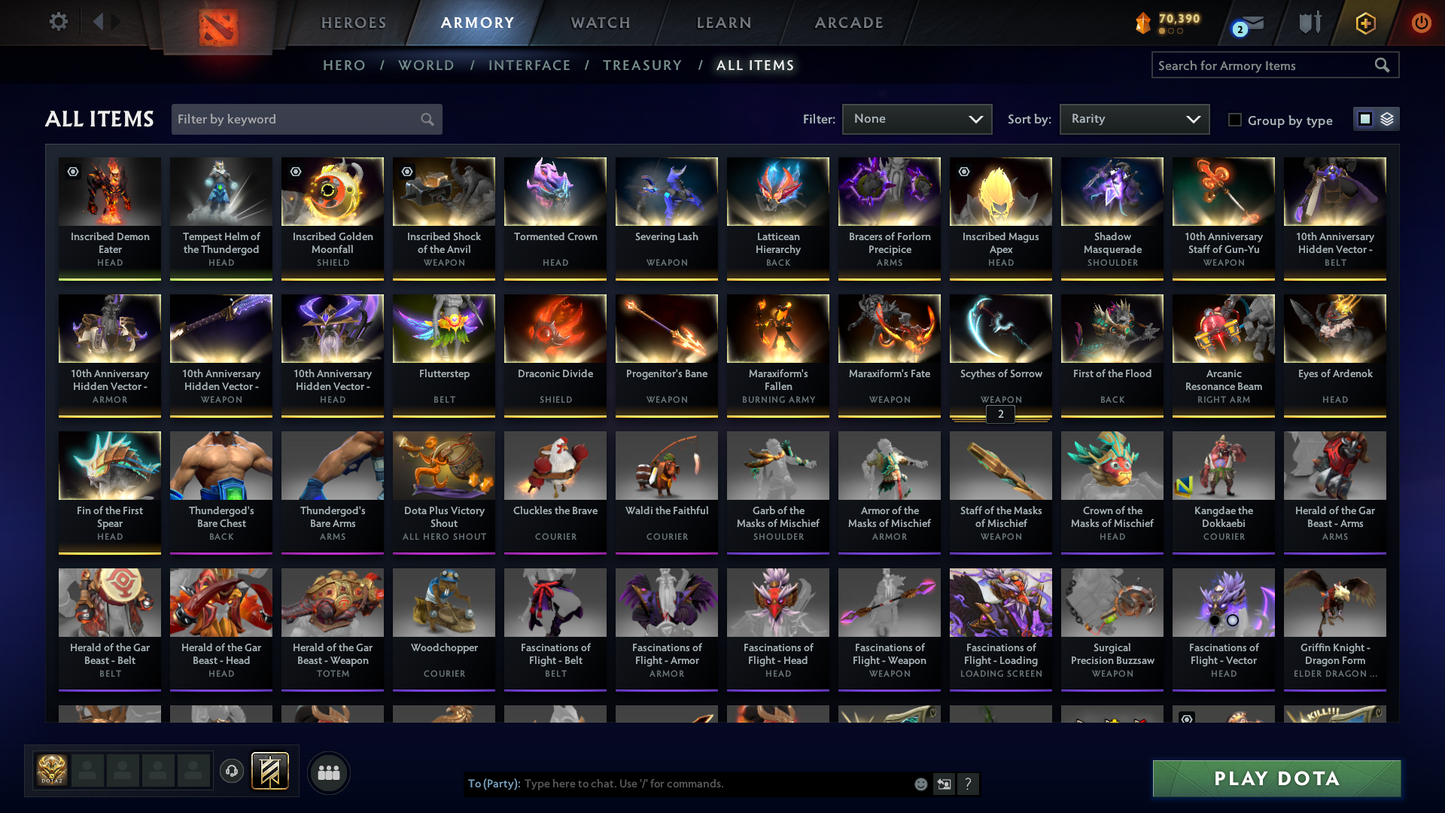 Legend IV | MMR: 3542 - Behavior: 11065 | 2 Arcanas: Shadow Fiend & Zeus | Many Exclusive Sets & Immortals Inside including Invoker's Magus Apex Immortal | 1821 Hours Played | Mainpool | Trophy Level: 239 | Full Access
