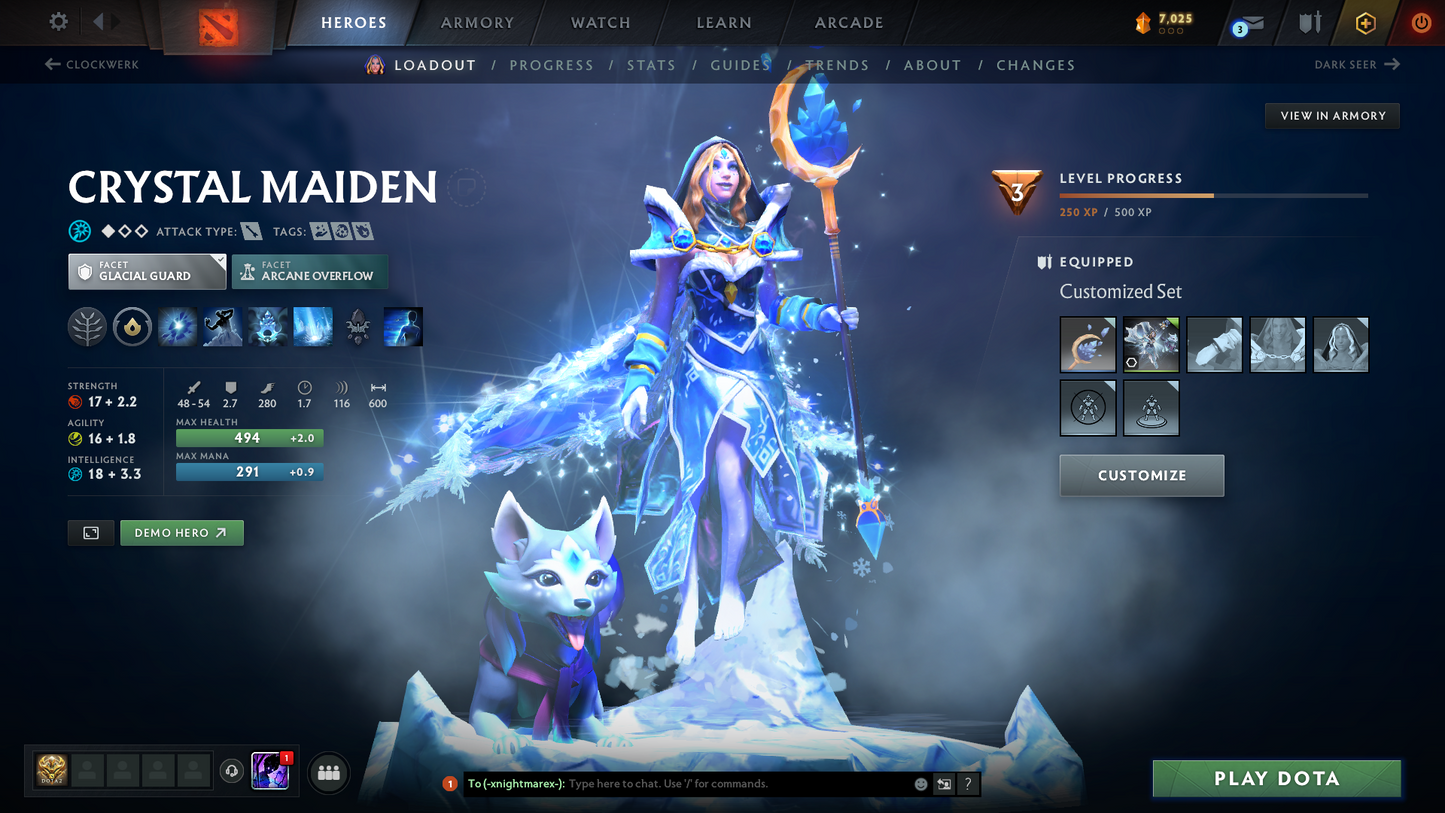 Herald IV | MMR 426 | Behavior 8598 | x77 MMR DD TOKENS | 2 Arcanas: Pudge & Crystal Maiden | Fully Stacked with Exclusive Sets & Immortals | Quick Find Match | Many Items Inside | Full Access